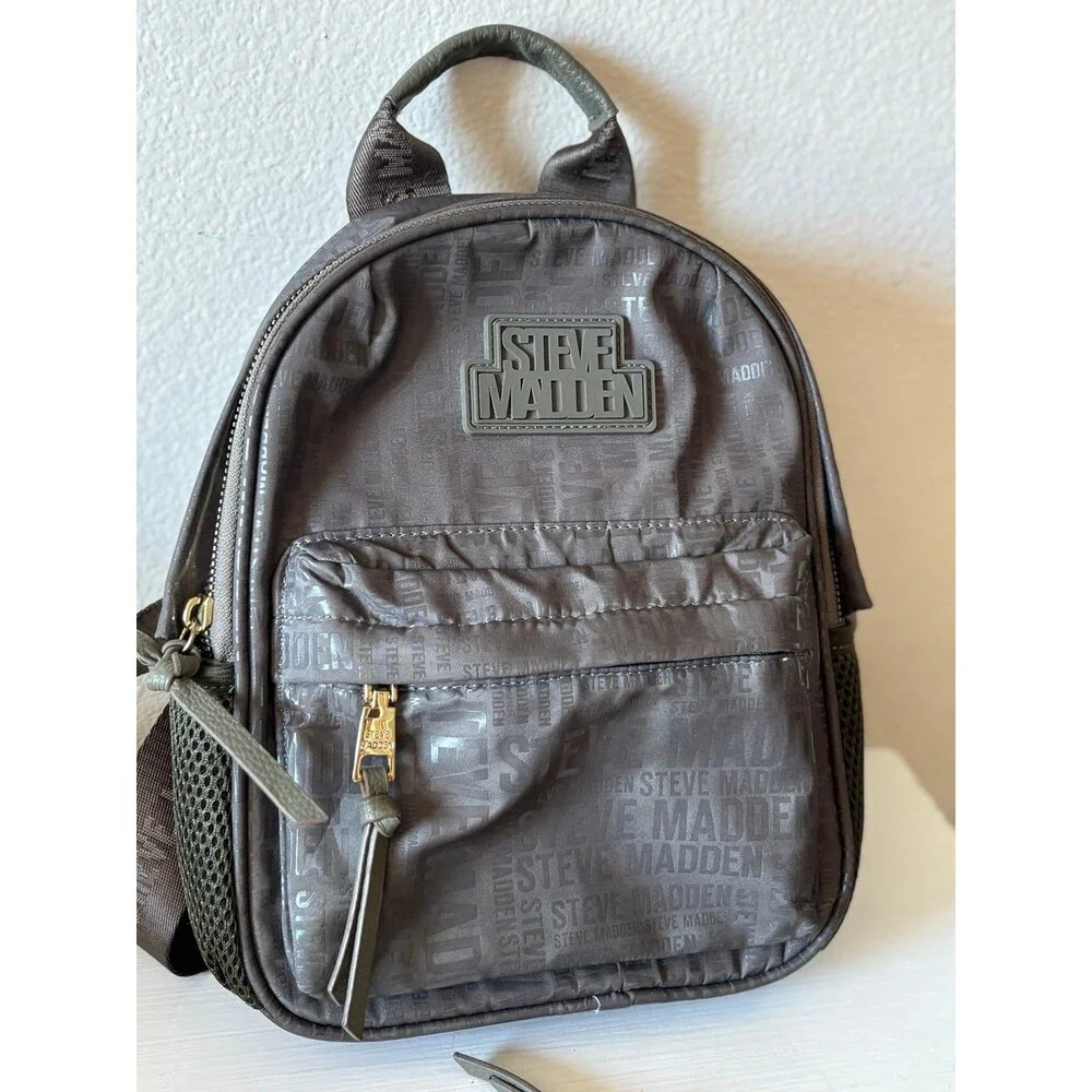 Steve Madden Mini Backpack OLIVE GREEN Logo Cute Trendy Purse + Wristlet y2k